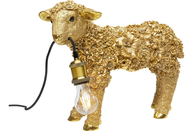 Kare Design Tischleuchte Animal Flower Sheep Gold