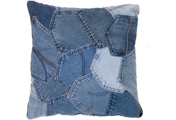 Kayoom Sofakissen Denim Pillow 220 Jeansblau 45 x 45 cm