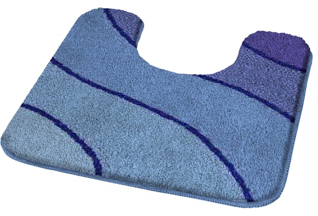 Kleine Wolke Badteppich Wave Marineblau 55 cm x 55 cm WC-Vorleger mit Ausschnitt