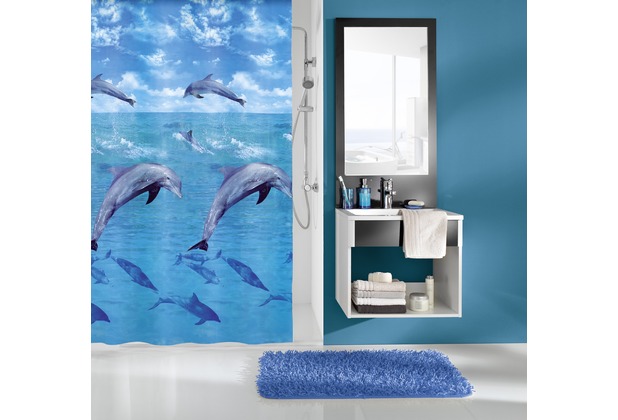 Kleine Wolke Duschvorhang Dolphin Multicolor 180 x 200 cm (Breite x Höhe)