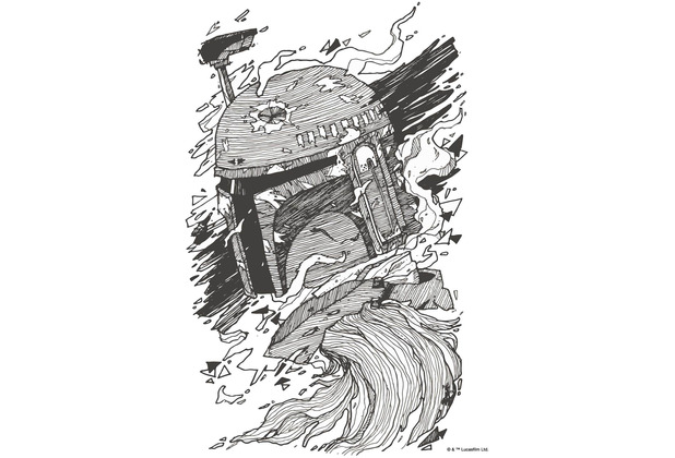 Komar Wandbild - Star Wars Boba Fett Drawing 30 x 40 cm