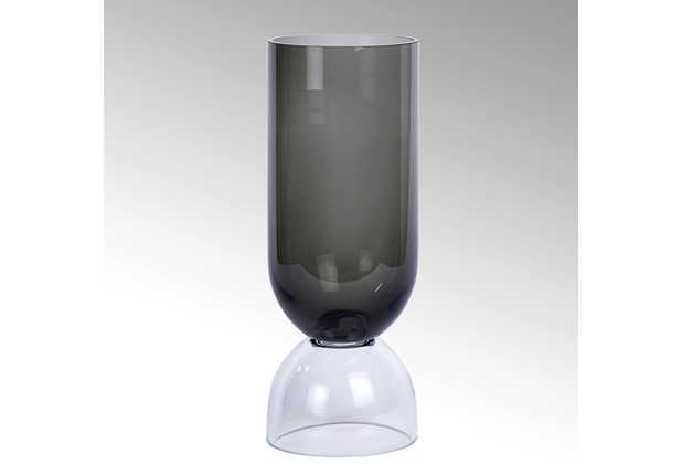 Lambert Vasari Vase/Windlicht grau/klar H 32 cm D 12 cm