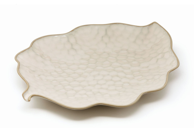 Le Coq Porcelaine Platte Blatt 34,5x26,5 cm Kypseli Beige