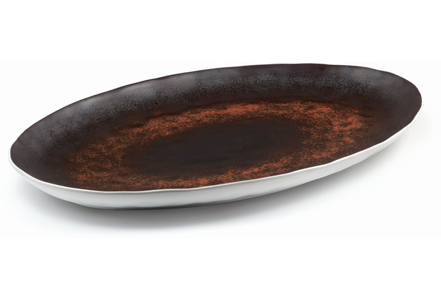 Le Coq Porcelaine Platte oval 50,5x33,5 cm Estia Braun