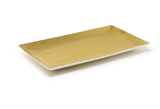 Le Coq Porcelaine Rechteckige Platte 34x19,5 cm Dras Gold