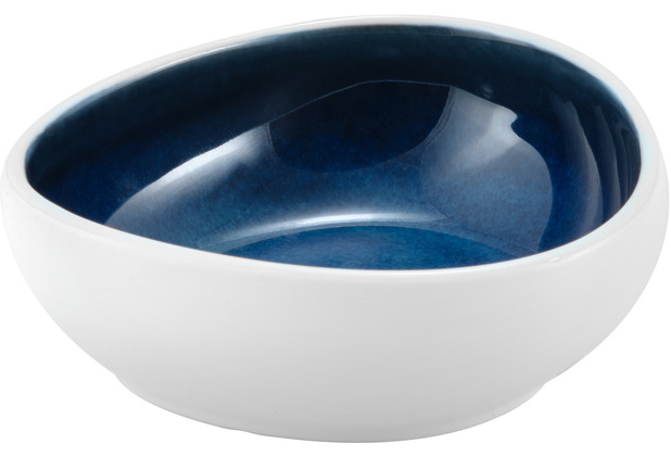 Le Coq Porcelaine Schrgschale 11x10,5 cm Abyssos Mattwei Blau