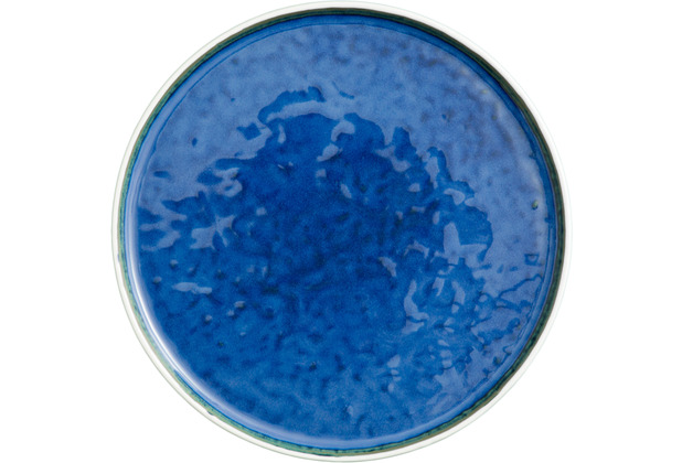Le Coq Porcelaine Speiseteller 27,5 cm Abyssos Mattwei Blau