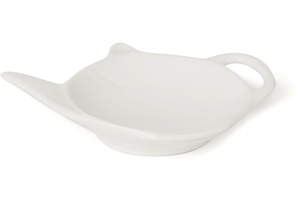 Le Coq Porcelaine Teebeutel-Teller 11,5x8,5 cm Castalia Elfenbein
