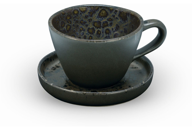 Le Coq Porcelaine Kaffeetasse mit Untertasse 0,23 lt Phobos Schwarz Blau