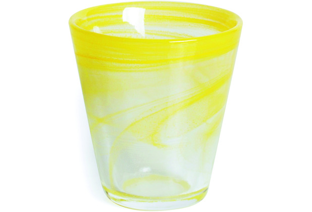Le Coq Porcelaine Trinkglas aus Alabasterglas 23 cl Zephirus Gelb