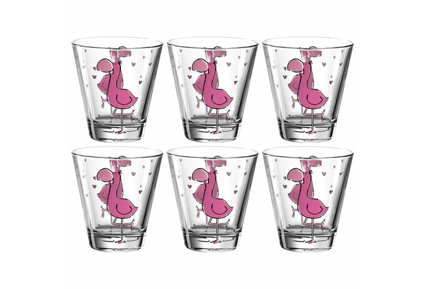 Leonardo Trinkglas BAMBINI 6er-Set 215 ml Flamingo