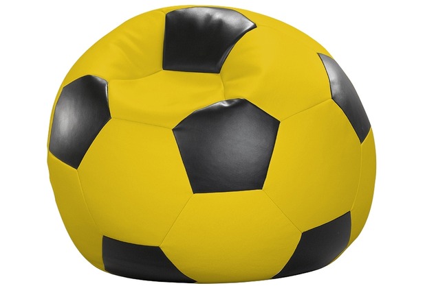 linke licardo Fußball-Sitzsack Kunstleder gelb/schwarz Ø 80 cm