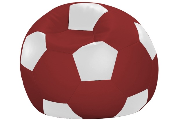 linke licardo Fußball-Sitzsack Kunstleder weiß/rot Ø 80 cm