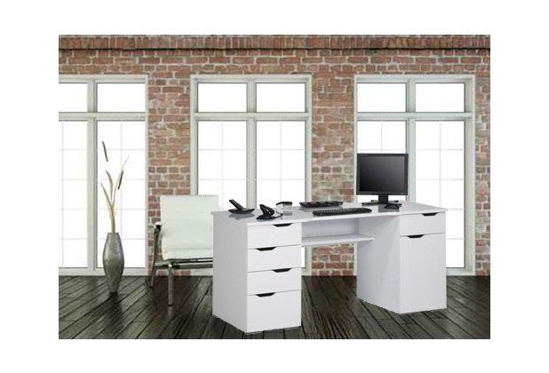 MAJA Möbel Schreib- und Computertisch OFFICE EINZELMODELLE weiß Hochglanz - Icy-weiß 160 x 74,5 x 67 cm