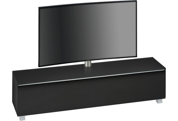 MAJA Möbel Soundboard SOUNDCONCEPT GLASS Schwarzglas matt - Akustikstoff schwarz 180,2 x 121 x 42 cm