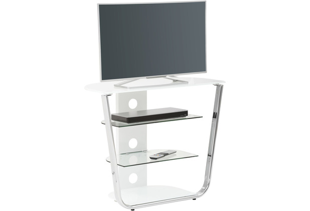 MAJA Möbel TV- und HiFi-Rack Media Modelle Glas Metall Chrom Weißglas