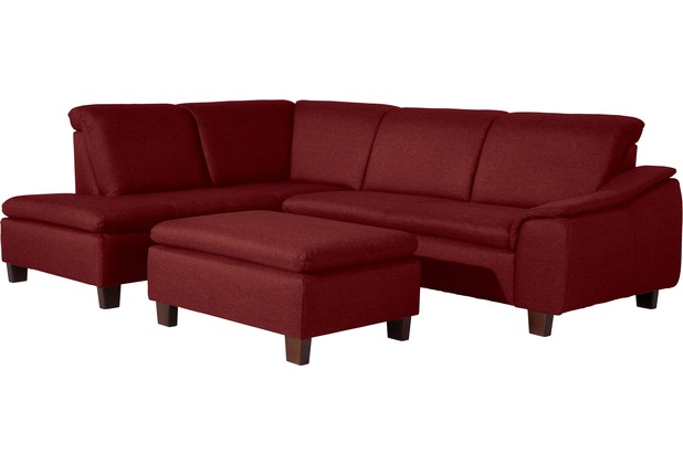 Max Winzer Aaron Ecksofa links mit Sofa 2,5-Sitzer rechts Flachgewebe rot