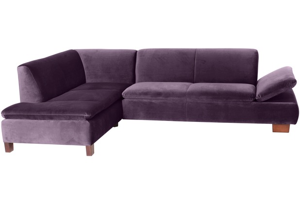 Max Winzer Terrence Ecksofa links mit Sofa 2,5-Sitzer rechts Samtvelours purple
