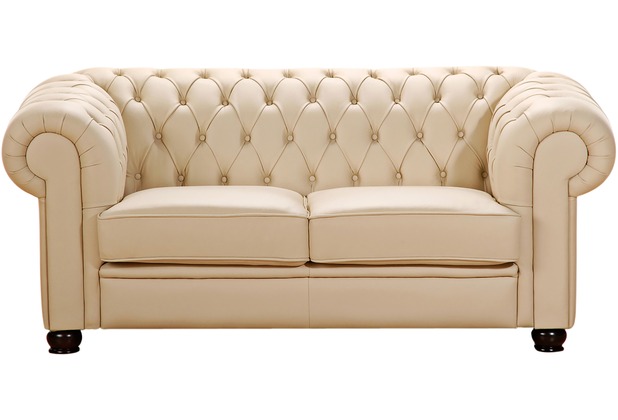 Max Winzer Chandler Sofa 2-Sitzer pigmentiertes Nappaleder beige