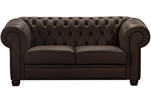 Max Winzer Chandler Sofa 2-Sitzer pigmentiertes Nappaleder braun