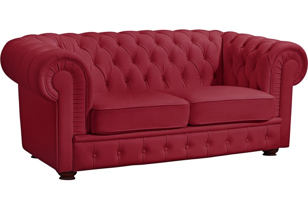 Max Winzer Bridgeport Sofa 2-Sitzer pigmentiertes Nappaleder rot