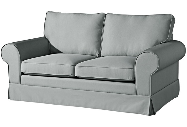 Max Winzer Hillary Sofa 2-Sitzer inkl. Zierkissen Flachgewebe (Leinenoptik) grau
