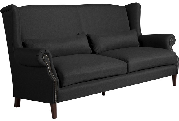 Max Winzer Flora Sofa 3-Sitzer (2-geteilt) Flachgewebe schwarz
