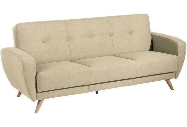Max Winzer Jerry Sofa 3-Sitzer mit Bettfunktion Samtvelours (mit Clean-Abo Ausrstung) beige