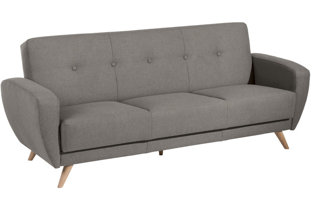 Max Winzer Jerry Sofa 3-Sitzer mit Bettfunktion Samtvelours (mit Clean-Abo Ausrstung) grau