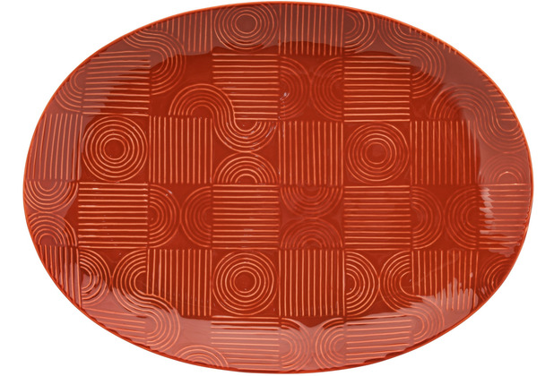 Maxwell & Williams ARC Platte oval, 41 x 30 cm, Terracotta, Premium-Keramik, in Geschenkbox