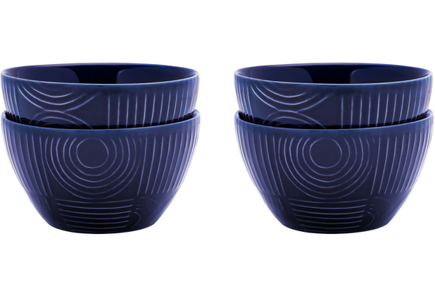 Maxwell & Williams ARC Schalen-Set 4-tlg., 12 cm, Indigoblau, Premium-Keramik, in Geschenkbox