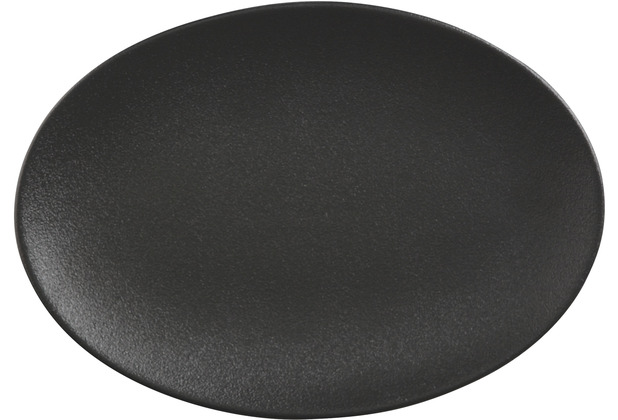 Maxwell & Williams CAVIAR BLACK Platte oval, 35 x 25 cm, Premium-Keramik