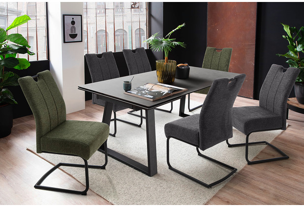 MCA furniture AMERY Schwingstuhl mit Griffloch, 2er Set, olive
