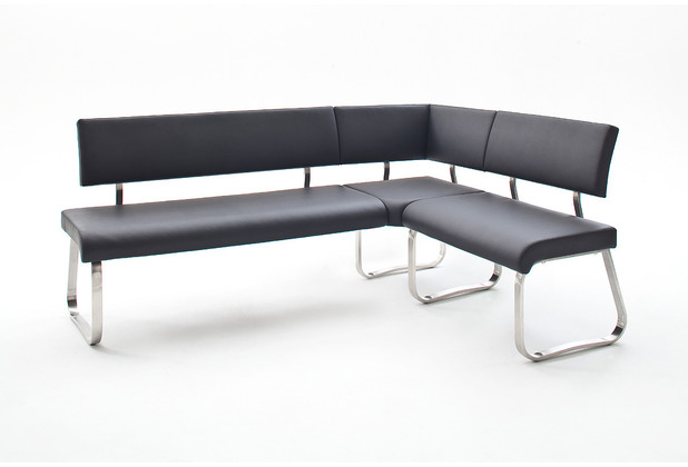 MCA furniture ARCO Eckbank, Echtlederbezug schwarz