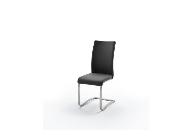 MCA furniture ARCO Schwingstuhl 2, Echtlederbezug schwarz, 2er Set