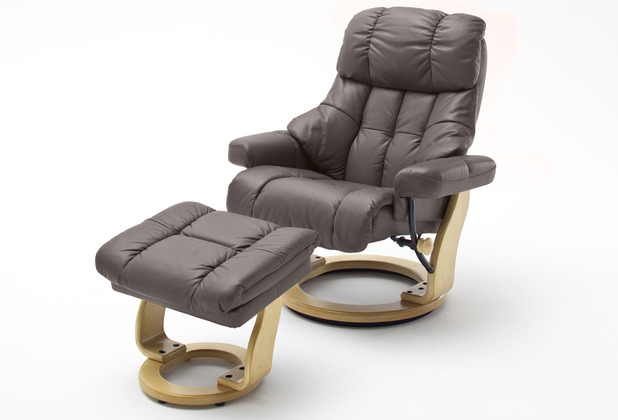 MCA furniture Calgary XXL Relaxsessel mit Hocker, braun/natur