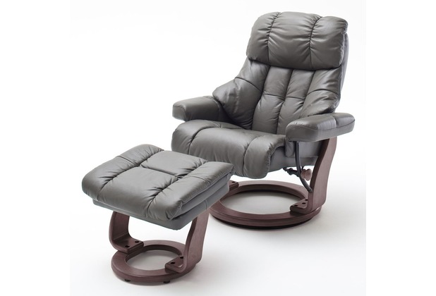 MCA furniture Calgary XXL Relaxsessel mit Hocker, schlamm/walnuss