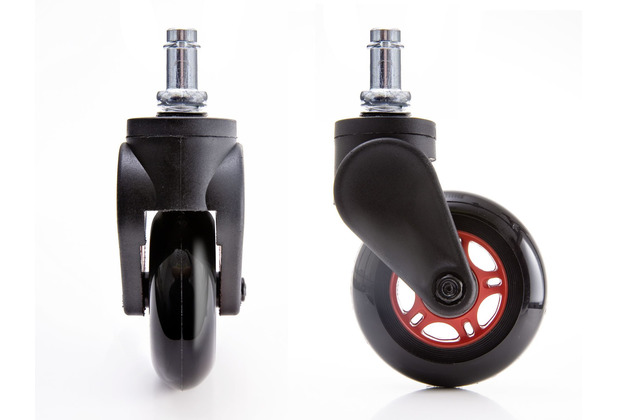 MCA furniture DX-Racer Blade Wheel Hartbodenrollen schwarz rot 0 x 0 x 0 cm