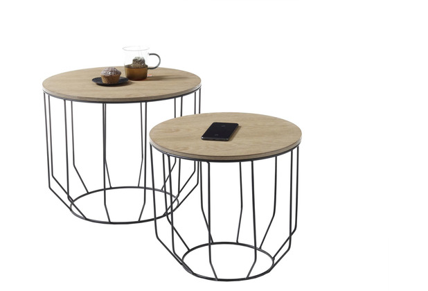 MCA furniture Haiti Couchtisch Eiche schwarz 50 x 40 x 50 cm