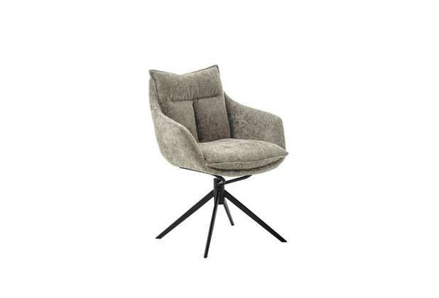 MCA furniture PARKER Metallgestell schwarz matt lackiert mit Armlehne, 2er  Set cappuccino