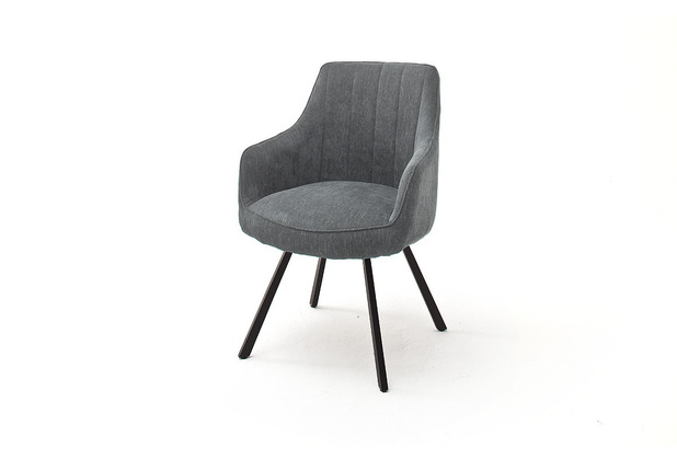 MCA furniture SASSELLO 4 Fu Stuhl mit Armlehnen, 2er Set, grau