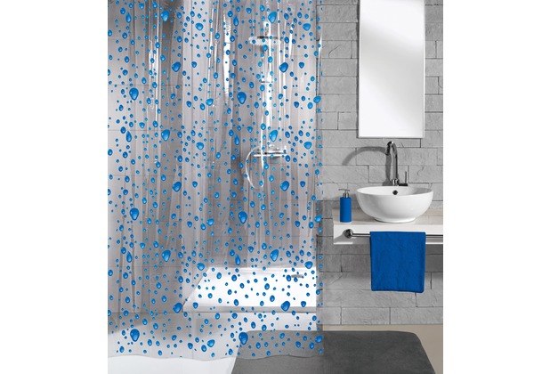 Meusch Duschvorhang Drops Marineblau 180x200 cm