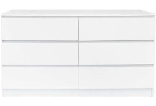 Mbilia Sideboard Spanplatte melaminbeschichtet, Schubladen + Deckplatte MDF lackiert wei Hochglanz