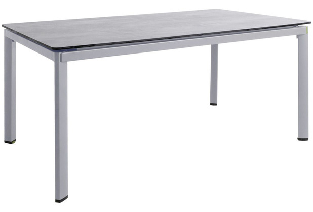 MWH Alutapo Gartentisch, HPL-Tischplatte, 160 x 95 x 74 cm, silber