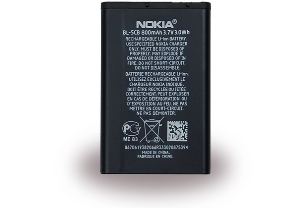 Nokia BL-5CB - Li-ion Akku - 1616, 1800, C1-01, C1-02 - 800mAh