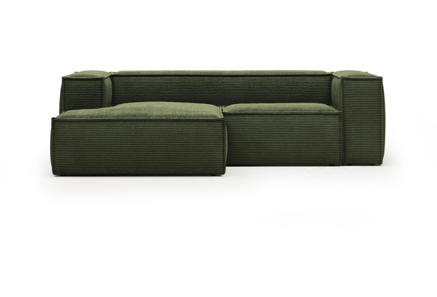 Nosh Blok 2-Sitzer-Sofa mit Chaiselongue links breiter Cord grn 240 cm