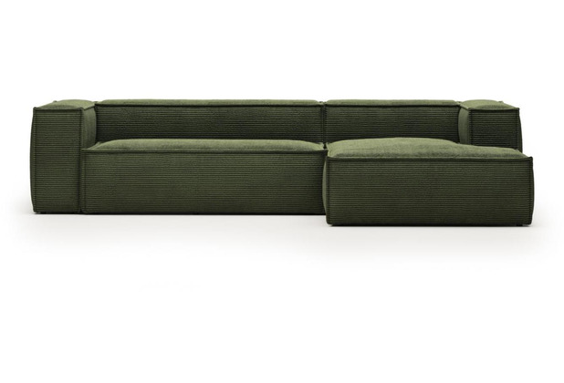 Nosh Blok 3-Sitzer-Sofa mit Chaiselongue rechts breiter Cord grn 300 cm