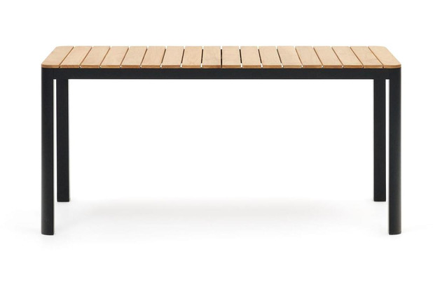 Nosh Bona Tisch 100% outdoor massives Teakholz und Aluminium in Schwarz 160 x 90 cm