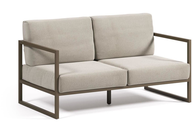 Nosh Comova 2-Sitzer Sofa 100% outdoor hellgrau und Aluminium grn 150 cm