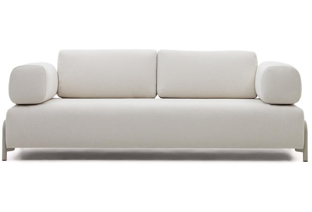 Nosh Compo 3-Sitzer-Sofa beige und Metallgestell grau 232 cm
